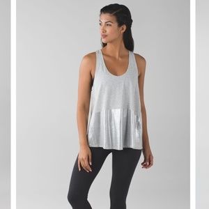 Lululemon All Tied Up Tank in Grey/Silver Contrast